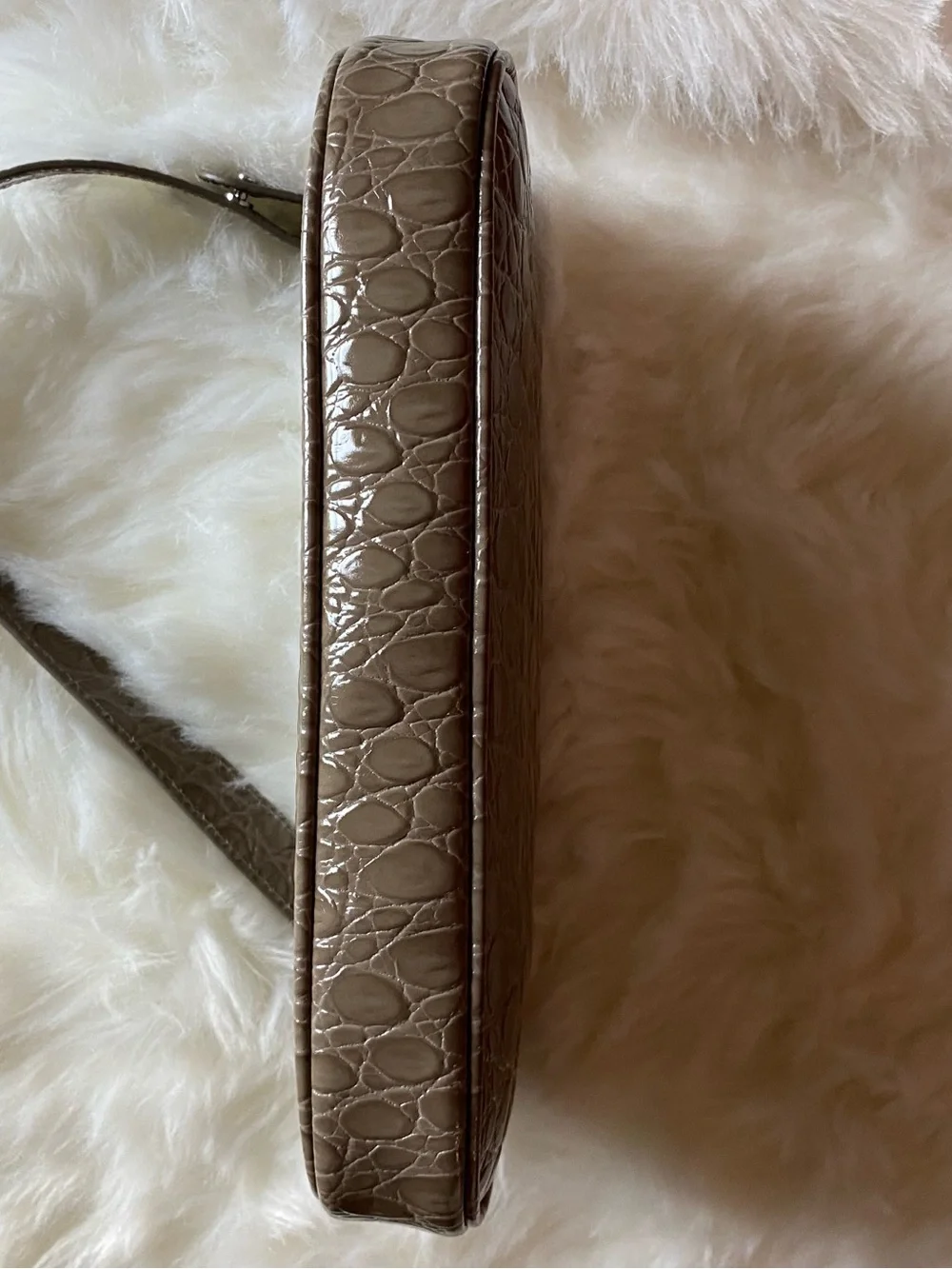 🔥NWT🔥 BY FAR, Rachel Croc-Embossed Leather Shoulder Bag